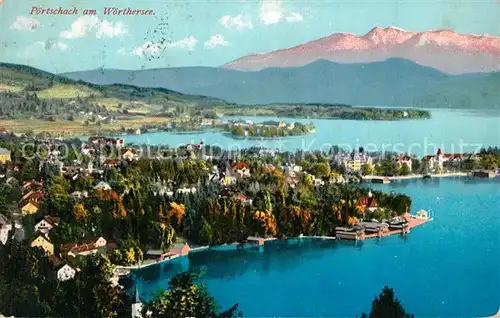 AK / Ansichtskarte Poertschach_Woerthersee Panorama Alpen Poertschach Woerthersee