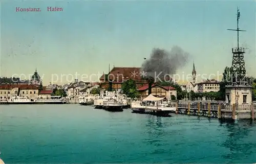 AK / Ansichtskarte Konstanz_Bodensee Hafen Schiffe Konstanz_Bodensee