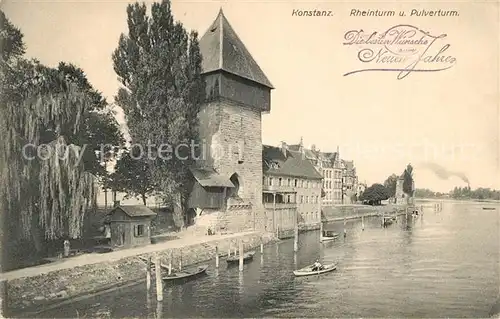 AK / Ansichtskarte Konstanz_Bodensee Rheinturm Pulverturm Konstanz_Bodensee