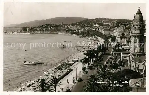 AK / Ansichtskarte Cannes_Alpes Maritimes La Croisette Plage Cannes Alpes Maritimes