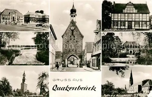 AK / Ansichtskarte Quakenbrueck Rathaus Oldenburgische Landesbank Sylvesterkirche Hohe Pforte Quakenbrueck