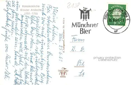 AK / Ansichtskarte Kloster_Andechs Rokokokirche Kloster_Andechs