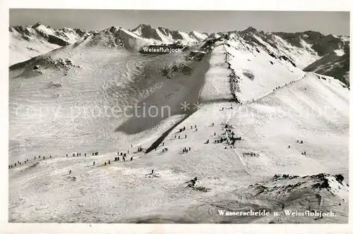 AK / Ansichtskarte Weissfluhjoch Schwarzhorn Flueela Wasserscheide Weissfluhjoch