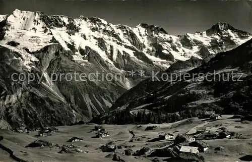 AK / Ansichtskarte Muerren_BE Blumental Breithorn Mittagshorn Muerren_BE