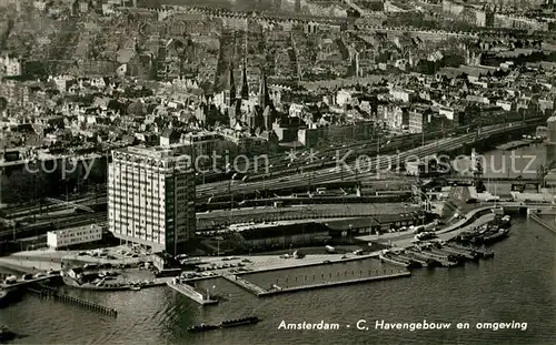 AK / Ansichtskarte Amsterdam_Niederlande Havengebouw Hafen Fliegeraufnahme Amsterdam_Niederlande
