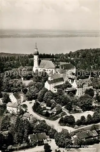 AK / Ansichtskarte Andechs Fliegeraufnahme Rokokokirche Andechs