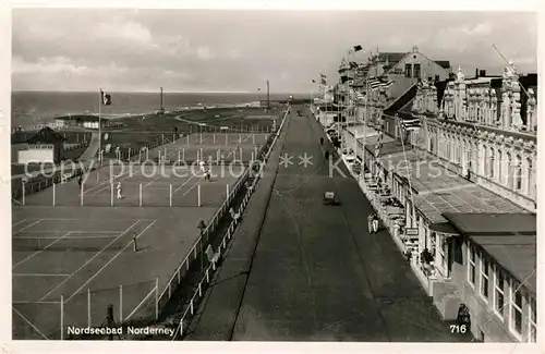 AK / Ansichtskarte Norderney_Nordseebad Tennisplaetze Promenade Norderney_Nordseebad