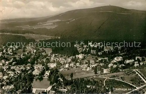 AK / Ansichtskarte Braunlage Fliegeraufnahme Warmbergschanze Warmbergbaude Braunlage