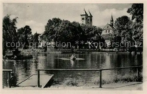 AK / Ansichtskarte Bad_Klosterlausnitz Kirche Gondelteich Bad_Klosterlausnitz