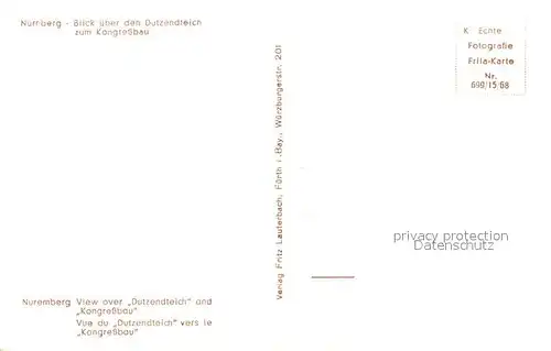 AK / Ansichtskarte Nuernberg Dutzendteich Kongressbau Nuernberg