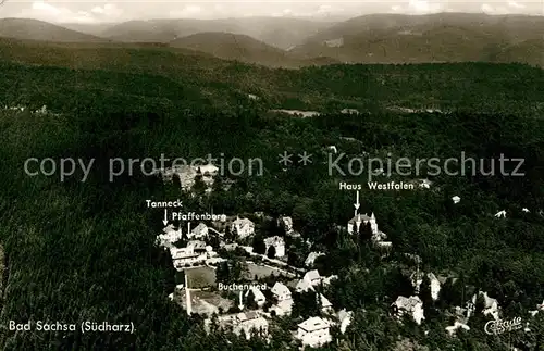 AK / Ansichtskarte Bad_Sachsa_Harz Fliegeraufnahme Haus Westfalen Bad_Sachsa_Harz