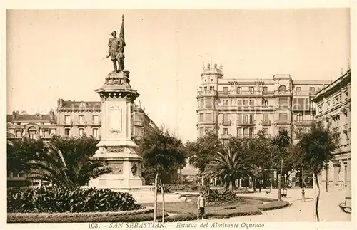 AK / Ansichtskarte San_Sebastian_Guipuzcoa Estatua del Almirante Oquendo San_Sebastian_Guipuzcoa