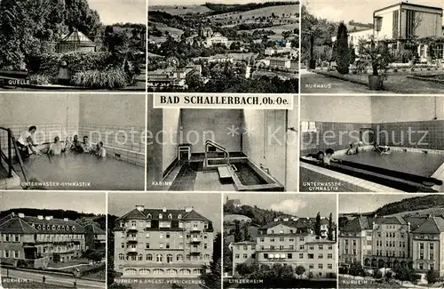 AK / Ansichtskarte Bad_Schallerbach Qulle Unterwasser Gymnastik Kurheime Linzerheim Bad_Schallerbach