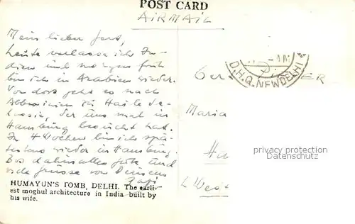 AK / Ansichtskarte Delhi_Delhi Humayuns Tomb Delhi Delhi