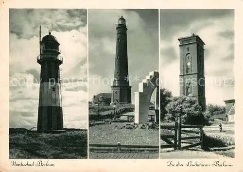 AK / Ansichtskarte Borkum_Nordseebad Leuchttuerme Borkum_Nordseebad