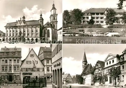 AK / Ansichtskarte Bad_Windsheim Rathaus Kilianskirche Kurhaus Schoener Brunnen  Bad_Windsheim