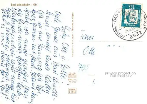 AK / Ansichtskarte Bad_Windsheim Rathaus Kilianskirche Kurhaus Schoener Brunnen  Bad_Windsheim