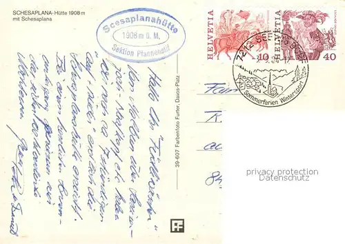 AK / Ansichtskarte Schesaplana Huette mit Schesaplana Schesaplana