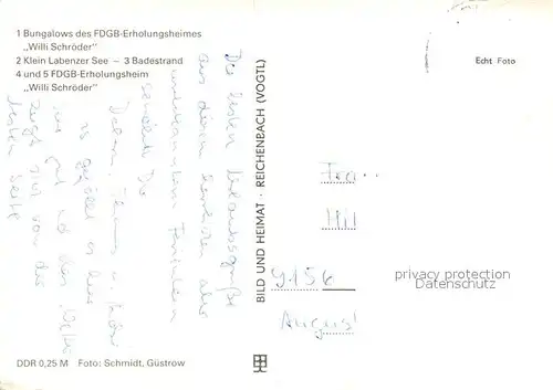 AK / Ansichtskarte Gross_Labenz Bungalows des FDGB Erholungsheims Willi Schroeder Klein Labenzer See Badestrand Gross_Labenz