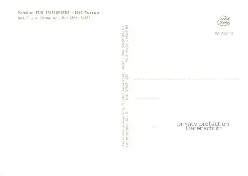 AK / Ansichtskarte Passau Pension Zur Triftsperre Passau
