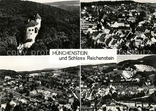AK / Ansichtskarte Muenchenstein Fliegeraufnahme mit Schloss Reichenstein Muenchenstein