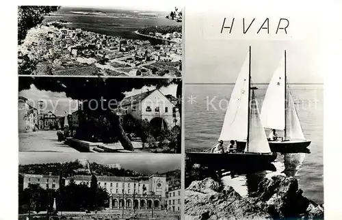 AK / Ansichtskarte Hvar Panorama Teilansichten Segelboote Hvar