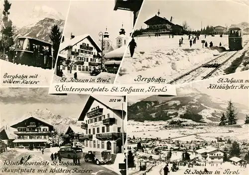 AK / Ansichtskarte St_Johann_Tirol Bergbahn Kitzbueheler Hof Hauptplatz Wilder Kaiser Panorama St_Johann_Tirol