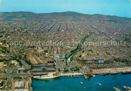 AK / Ansichtskarte Barcelona_Cataluna Desde el Porto Fliegeraufnahme Barcelona Cataluna