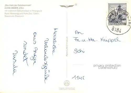 AK / Ansichtskarte Anger_Steiermark Fliegeraufnahme Anger_Steiermark