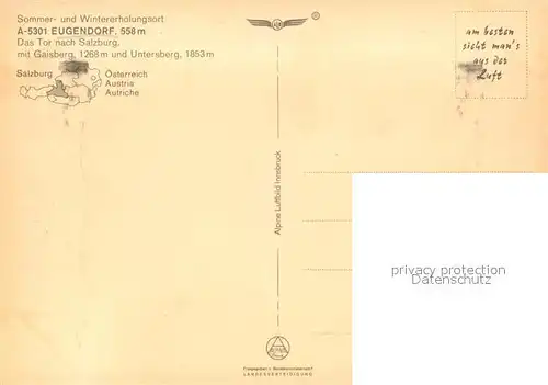 AK / Ansichtskarte Eugendorf Fliegeraufnahme mit Gaisberg und Untersberg Eugendorf