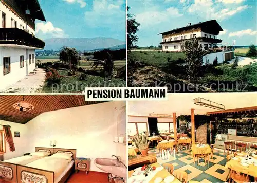 AK / Ansichtskarte St_Georgen_Attergau Pension Baumann Zimmer Gastraum Bar St_Georgen_Attergau
