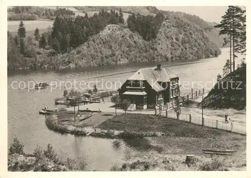 AK / Ansichtskarte Talsperre_Goldentraum mit Jugendseehaus Talsperre Goldentraum