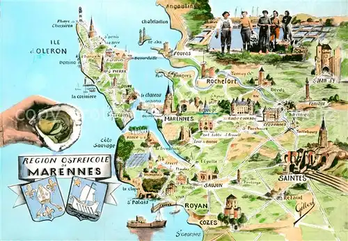 AK / Ansichtskarte Marennes_Charente Maritime Lageplan Marennes