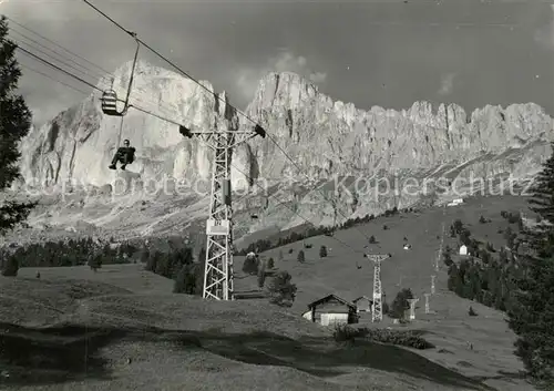 AK / Ansichtskarte Karersee_Suedtirol Sessellift Rosengarten Paolinahuette Karersee Suedtirol