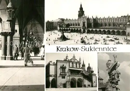 AK / Ansichtskarte Krakow_Krakau Sukiennice Tuchhallen Arkaden Marktplatz Denkmal  Krakow Krakau