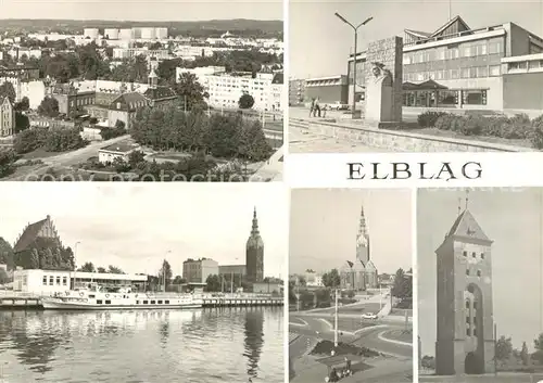 AK / Ansichtskarte Elblag Widok ogolny Dom Kultury Kosciol Brama Targowa Stadtpanorama Kulturpalast Kirche  Elblag