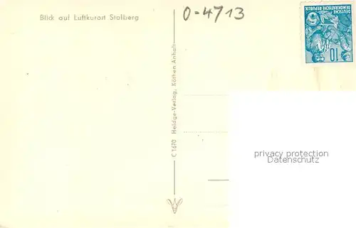 AK / Ansichtskarte Stolberg_Harz Panorama Luftkurort Stolberg Harz