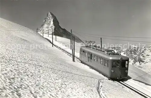 AK / Ansichtskarte Zermatt_VS Gornergratbahn mit Matterhorn Walliser Alpen Zermatt_VS