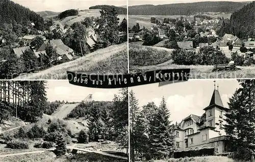 AK / Ansichtskarte Altenau_Harz Teilansichten Landschaftspanorama Skisprungschanze Hotel Restaurant Altenau Harz
