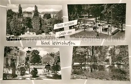 AK / Ansichtskarte Bad_Woerishofen Kneipp Denkmal Kurhaus Wassertretplatz Kurpark Bad_Woerishofen