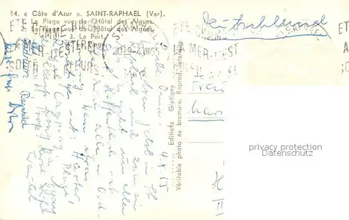 AK / Ansichtskarte Saint Raphael_Var Plage Port Cote d Azur Saint Raphael Var