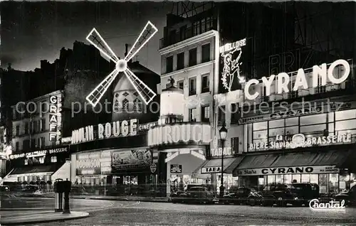 AK / Ansichtskarte Paris Moulin Rouge la nuit Paris