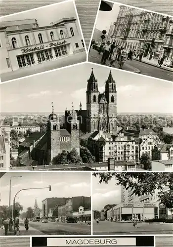 AK / Ansichtskarte Magdeburg Kristall Palast Karl Marx Schule Kirchen Magdeburg