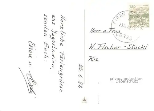 AK / Ansichtskarte Piran Hafen Kirche  Piran