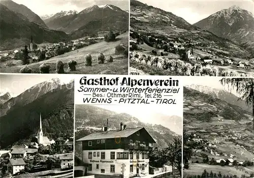 AK / Ansichtskarte Wenns_Pitztal_Tirol Gasthaus Alpenverein Kirche Panorama Wenns_Pitztal_Tirol