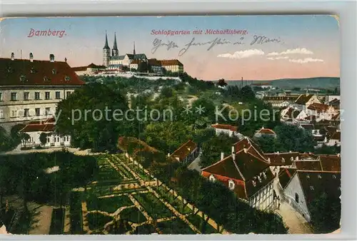 AK / Ansichtskarte Bamberg Schlossgarten mit Michaelisberg Bamberg