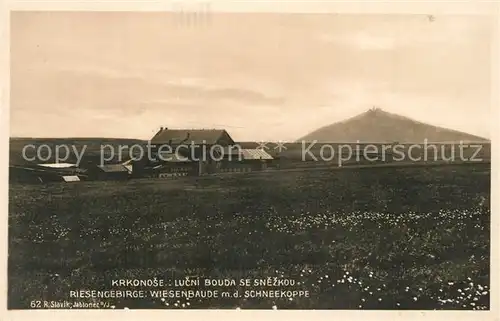 AK / Ansichtskarte Wiesenbaude_Riesengebirge Schneekoppe Snezka Wiesenbaude Riesengebirge