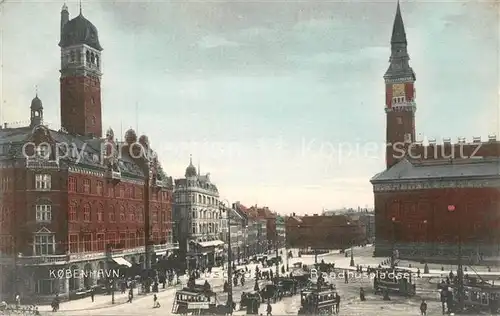 AK / Ansichtskarte Kopenhagen Raadhuspladsen Postkutschen Kopenhagen