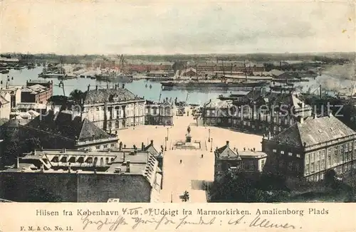 AK / Ansichtskarte Kopenhagen Usigt fra Marmorkirken Amalienborg Plads Kopenhagen