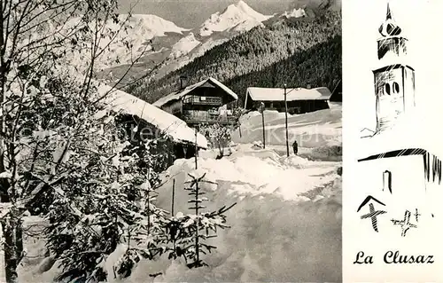 AK / Ansichtskarte La_Clusaz Chalets sous la neige Winterlandschaft Alpen La_Clusaz